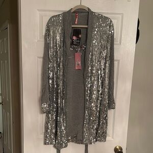 Missguided Silver Sequin Cardigan